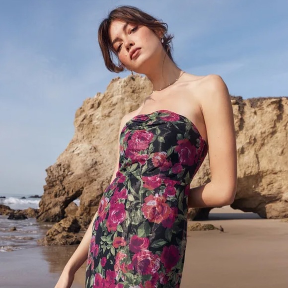 Lulu’s Floral Organza Maxi Dress - Picture 4 of 6